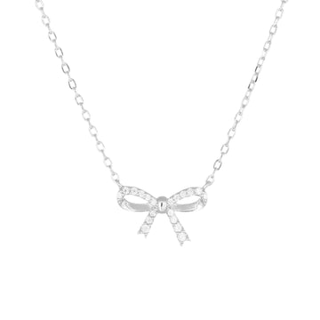 Collana donna Amen Lady Diamonds in argento con fiocco di zirconi bianchi CLFIOBBZ-1