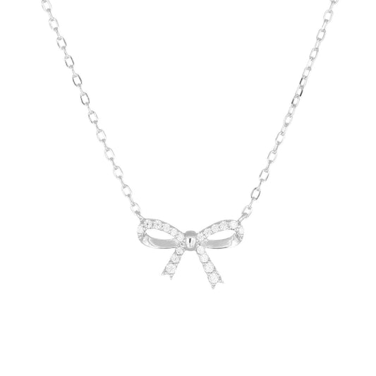 Collana donna Amen Lady Diamonds in argento con fiocco di zirconi bianchi CLFIOBBZ-1
