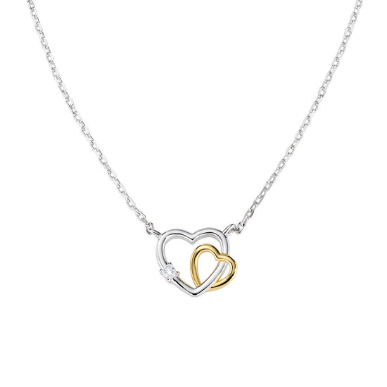 Collana Cuore JO WISDOM In Argento 925 Con Zirconia Cubica 3A – Catena 45+3 Cm, Regalo In Confezione Blu