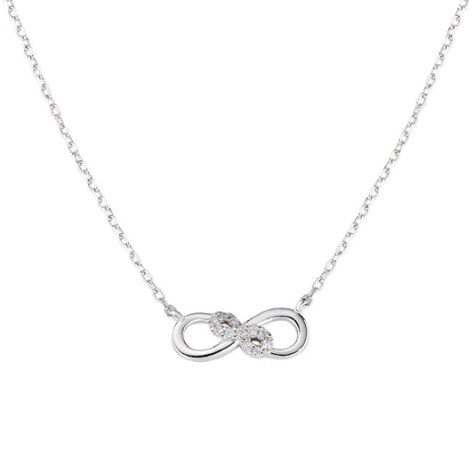 Collana donna Amen Amore in argento con due infiniti e zirconi CLININBBZ-1
