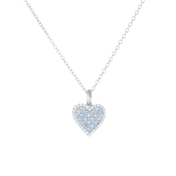 Collana donna Amen Amore argento con cuore di zirconi azzurri e bianchi CLPCUBBAZ-1