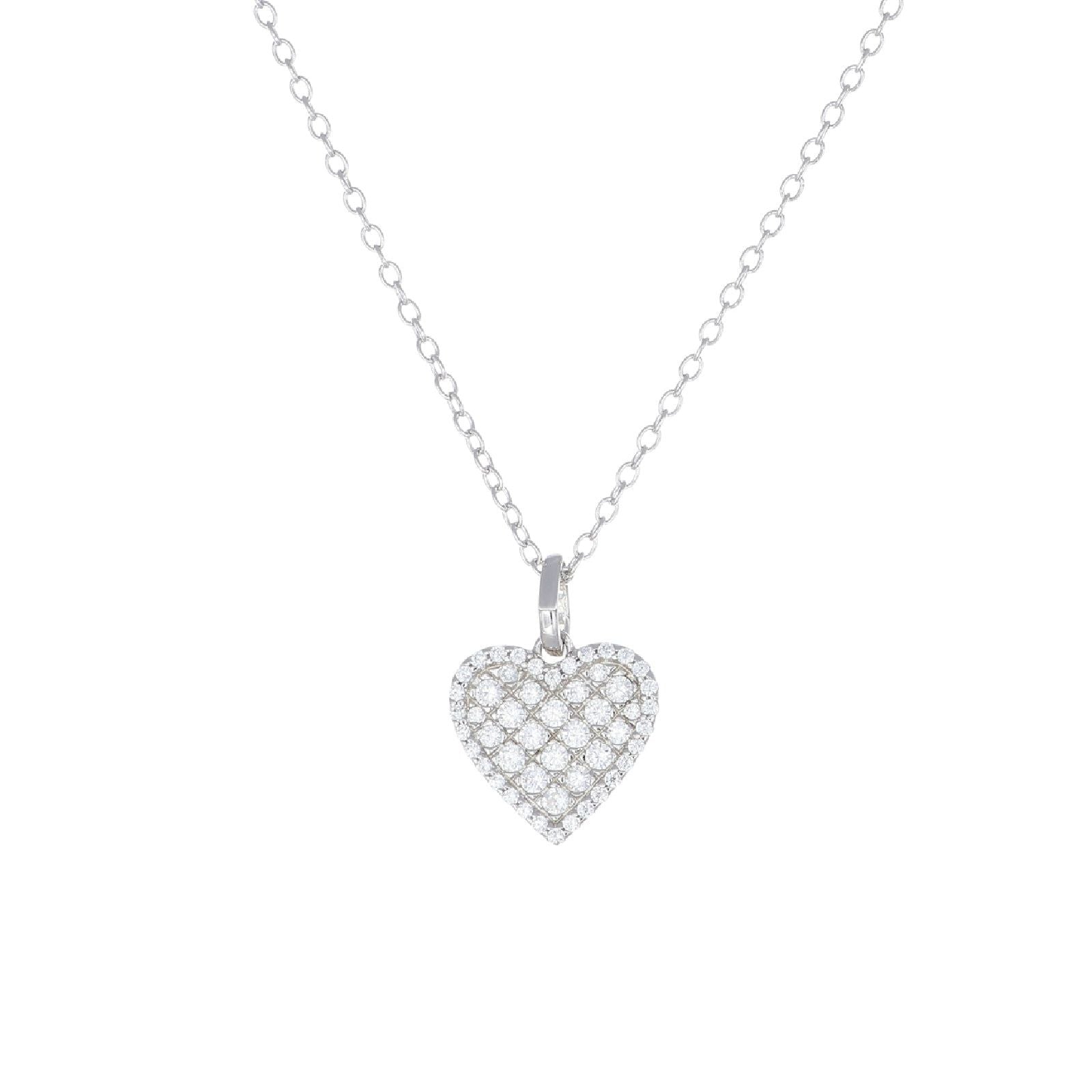 Collana donna Amen Amore argento con cuore di zirconi bianchi CLPCUBBBZ-1