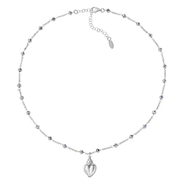 Collana donna Amen Sacro in argento con cuore sacro e cristalli grigi CLSCGBG-1