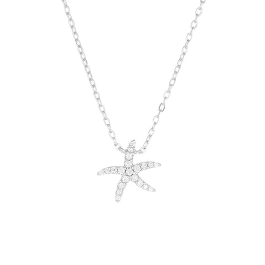 Collana donna Amen Animalier in argento con stella marina di zirconi bianchi CLSFBBZ-1