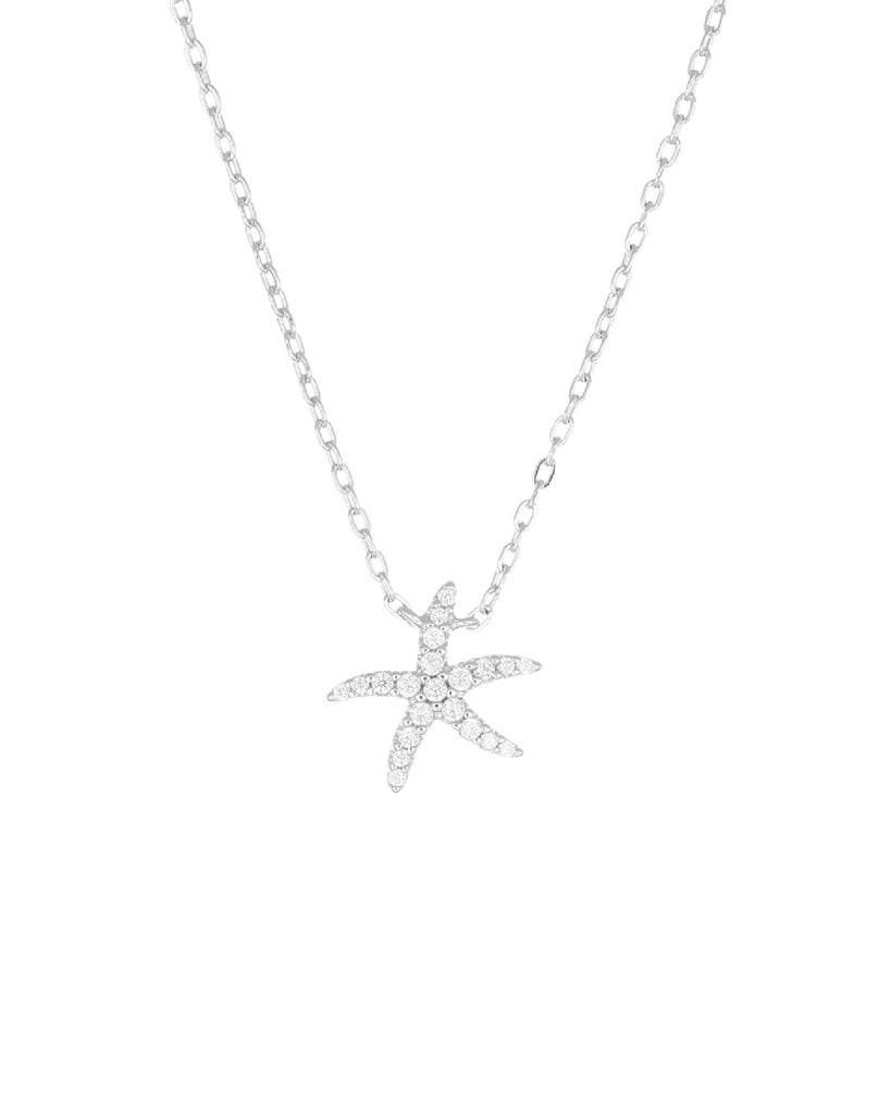 Collana da donna Amen Animalier in argento 925 con ciondolo a forma di stella marina con pavé di zirconi CLSFBBZ