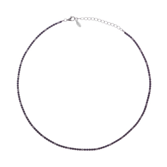 Collana donna Amen Tennis argento zirconi bianchi e blu CLT2BBLB-1