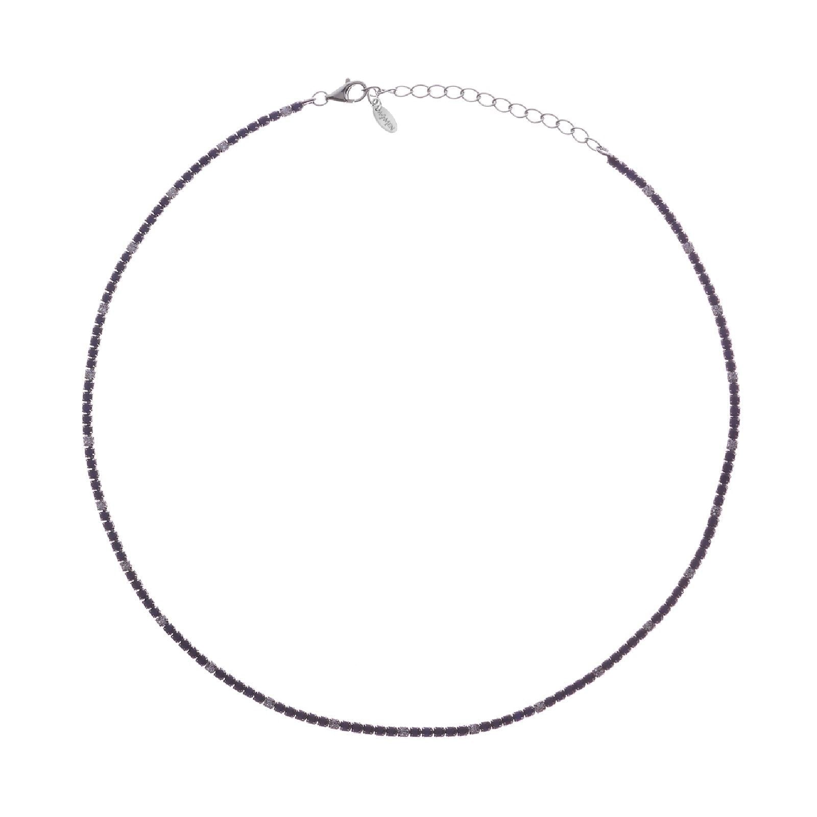 Collana donna Amen Tennis argento zirconi bianchi e blu CLT2BBLB-1