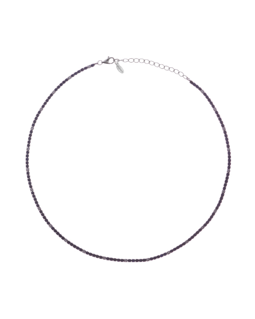 Collana girocollo tennis da donna Amen Tennis in argento 925 rodiato con zirconi bianchi e blu chiusura a moschettone CLT2BBLB