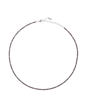 Collana girocollo tennis da donna Amen Tennis in argento 925 rodiato con zirconi bianchi e neri chiusura a moschettone CLT2BNB