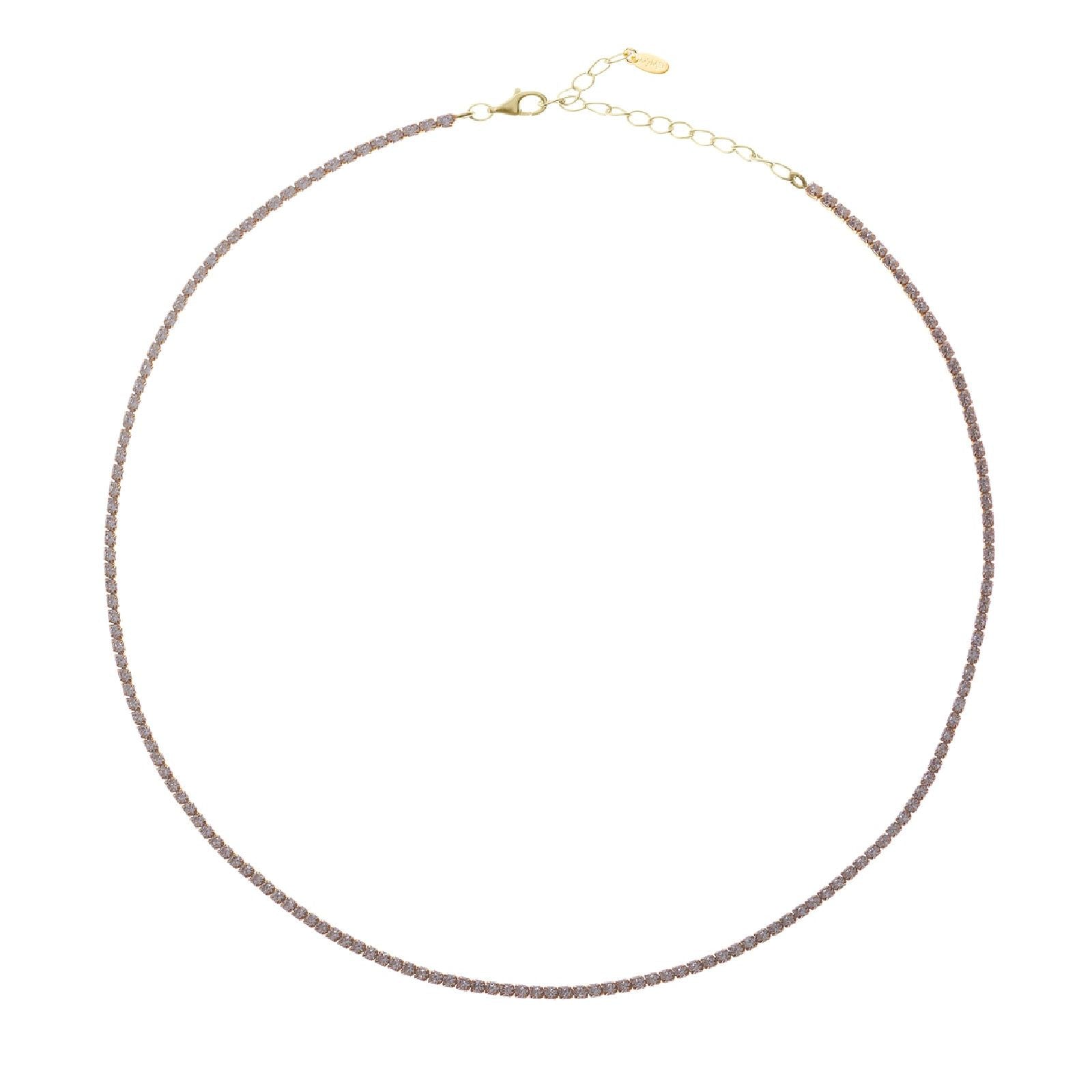 Collana donna Amen Tennis argento dorato zirconi bianchi CLT2GB-1