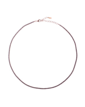 Collana girocollo tennis da donna Amen Tennis in argento 925 rosé con zirconi bianchi chiusura a moschettone CLT2RB