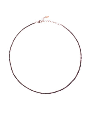 Collana girocollo tennis da donna Amen Tennis in argento 925 rosé con zirconi bianchi e neri chiusura a moschettone CLT2RNB