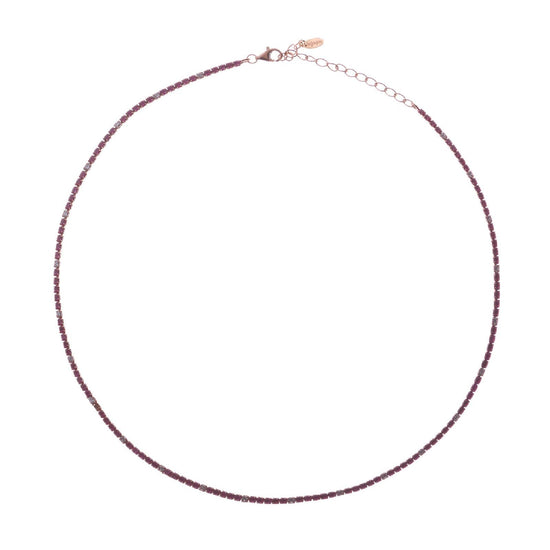 Collana donna Amen Tennis argento rosé zirconi bianchi e rossi CLT2RRB-1