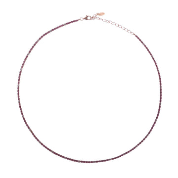 Collana donna Amen Tennis argento rosé zirconi bianchi e rossi CLT2RRB-1