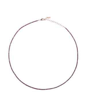 Collana girocollo tennis da donna Amen Tennis in argento 925 rosé con zirconi bianchi e rossi chiusura a moschettone CLT2RRB