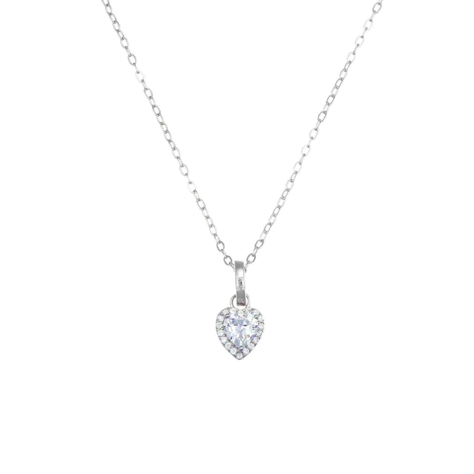 Collana donna Amen Diamond in argento con cuore di zirconi bianchi CLTICSBBZ-1
