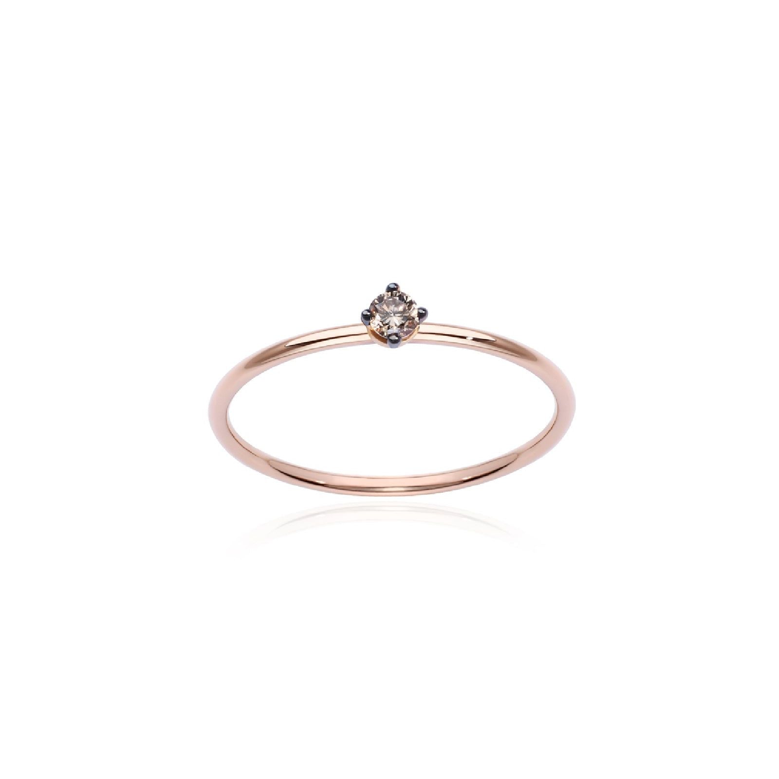 Anello solitario Burato Solitaire donna oro rosa e diamante marrone 0,05ct CM986-1