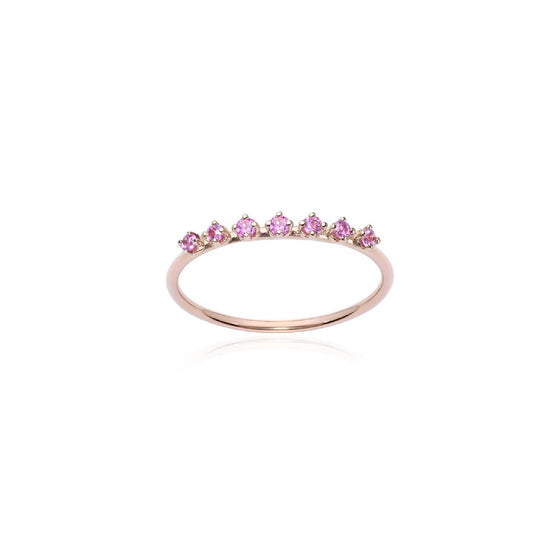 Anello veretta Burato Solitaire donna oro rosa zaffiri rosa 0,14ct CM988-1