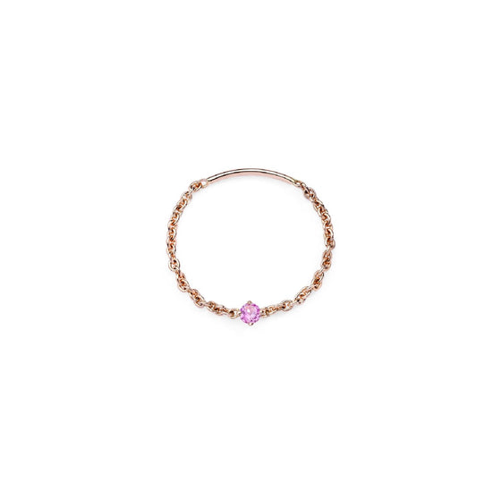 Anello solitario Burato Solitaire donna oro rosa catena morbida zaffiro rosa 0,05ct CM990-1