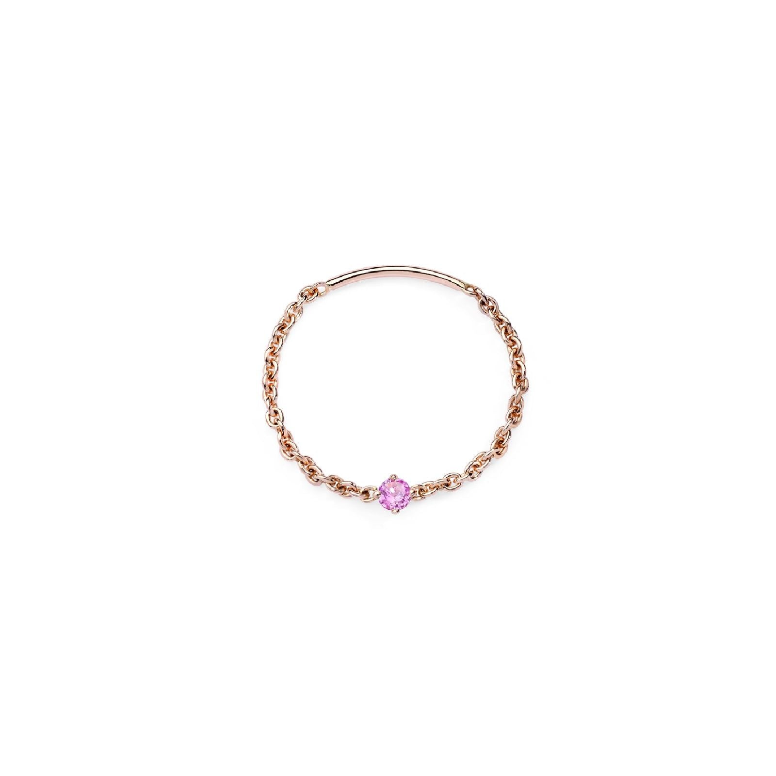 Anello solitario Burato Solitaire donna oro rosa catena morbida zaffiro rosa 0,05ct CM990-1