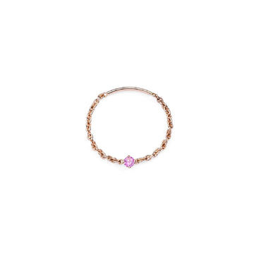 Anello solitario Burato Solitaire donna oro rosa catena morbida zaffiro rosa 0,05ct CM990-1