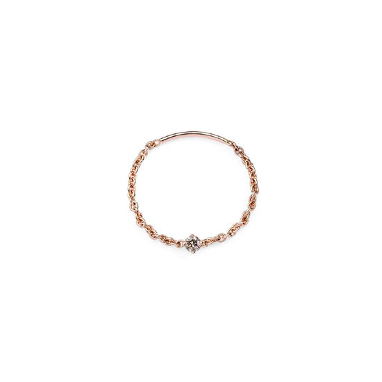 Anello solitario Burato Solitaire donna oro rosa catena morbida diamante marrone 0,05ct CM991-1
