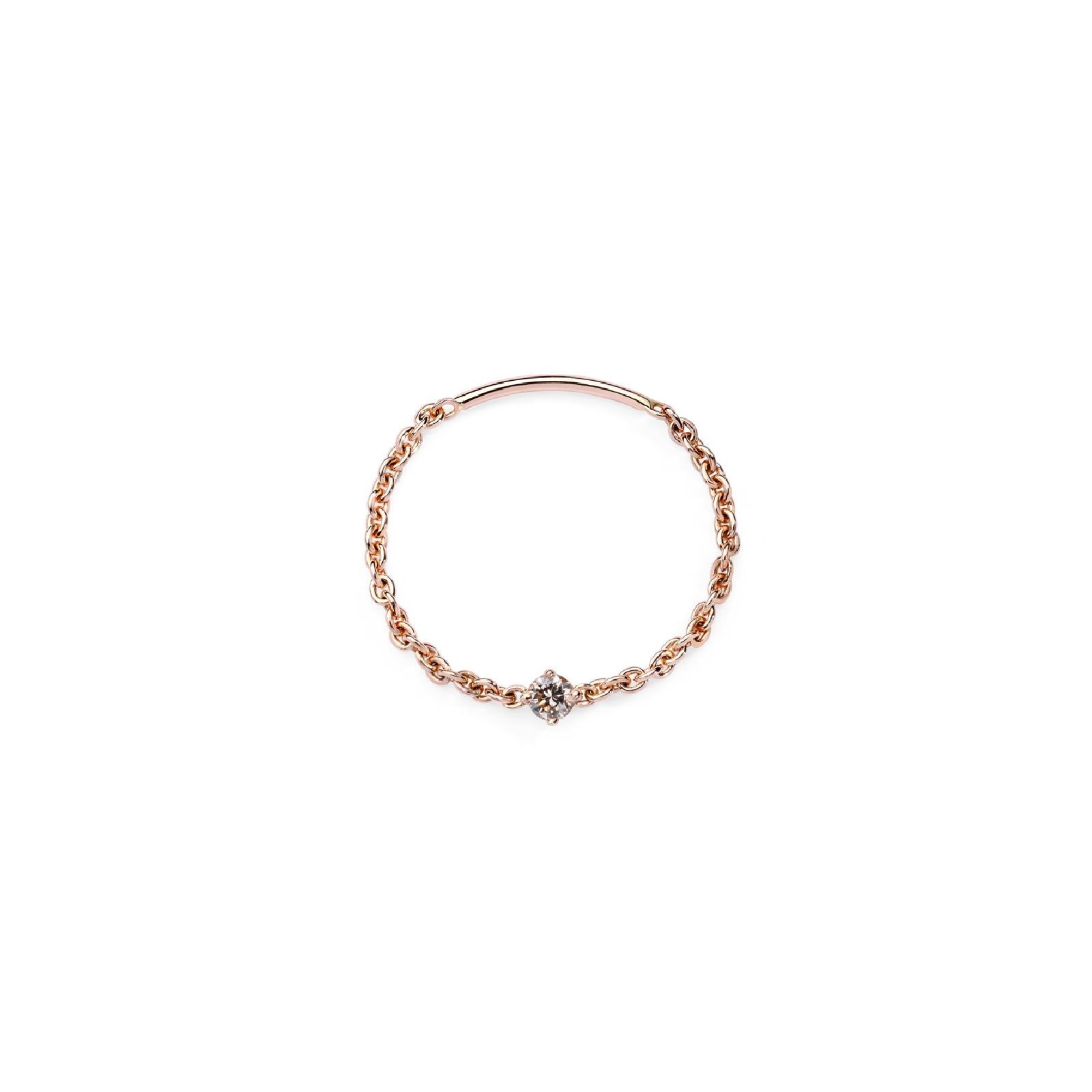 Anello solitario Burato Solitaire donna oro rosa catena morbida diamante marrone 0,05ct CM991-1