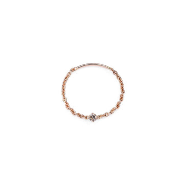 Anello solitario Burato Solitaire donna oro rosa catena morbida diamante marrone 0,05ct CM991-1