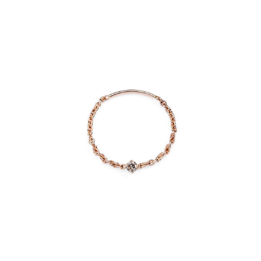 Anello solitario Burato Solitaire donna oro rosa catena morbida diamante marrone 0,05ct CM991-1