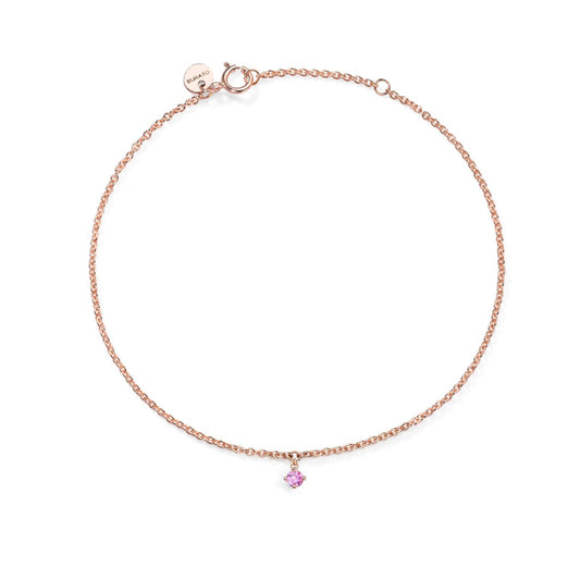 Bracciale Burato Solitaire donna oro rosa con zaffiro rosa di 0,05ct CM992-1