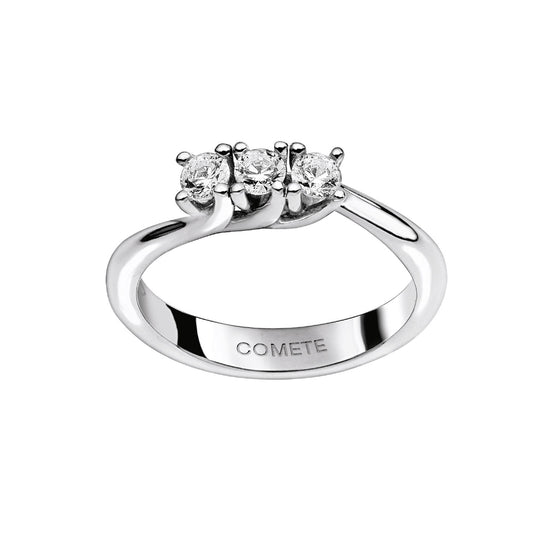Anello trilogy Comete in oro 18kt diamante 0,33 colore G SU MISURA