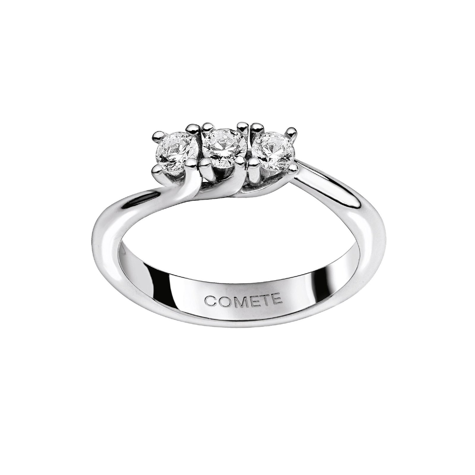 Anello trilogy Comete in oro 18kt diamante 0,33 colore G SU MISURA