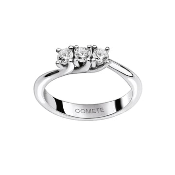 Anello trilogy Comete in oro 18kt diamante 0,33 colore G SU MISURA