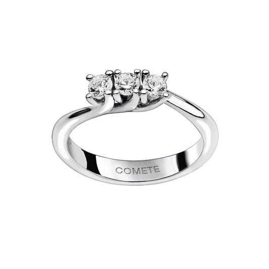 Anello trilogy Comete in oro 18kt diamante 0,33 colore G SU MISURA