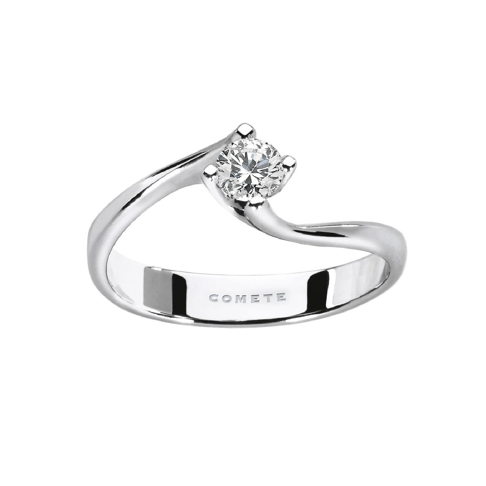Anello solitario Comete in oro 18kt diamante 0,23 colore G SU MISURA