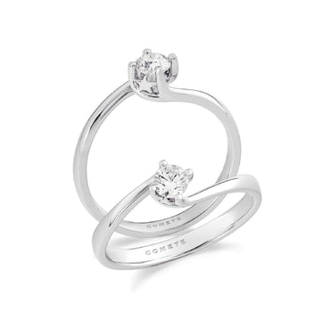 Anello Comete in oro bianco 18kt con diamante bianco 0,2ct SU MISURA