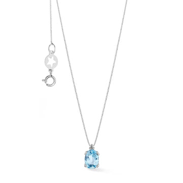 Collana girocollo Comete in oro bianco diamanti e topazio MISURA UNICA