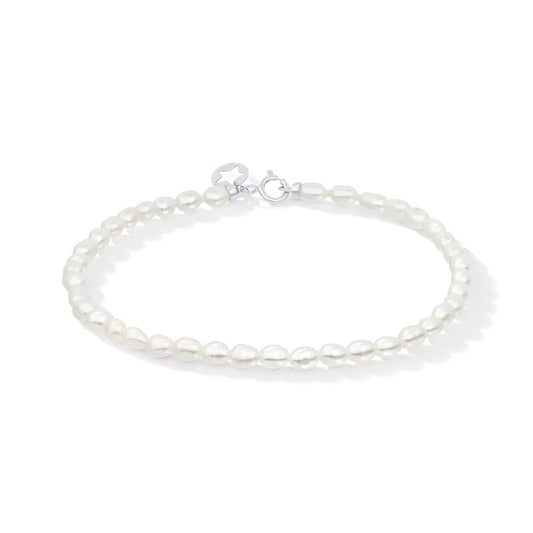 Bracciale Comete in oro bianco con perle coltivate 3/3,5 mm 18 cm