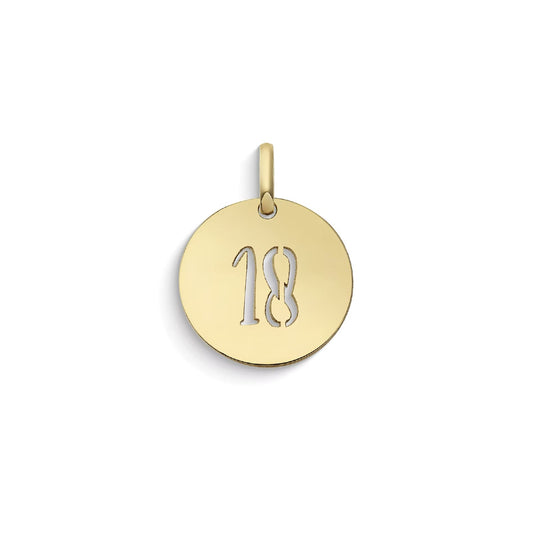 Ciondolo Comete Stella bag in oro giallo con numero 18 MISURA UNICA