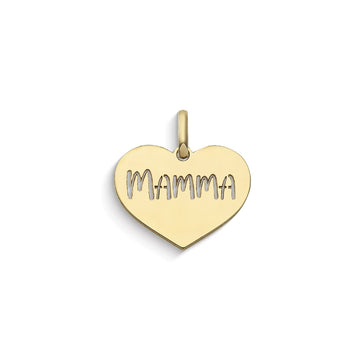 Ciondolo Comete Stella bag in oro con cuore e scritta Mamma MISURA UNICA