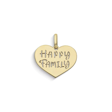 Ciondolo Comete Stella bag in oro con scritta Happy Family MISURA UNICA
