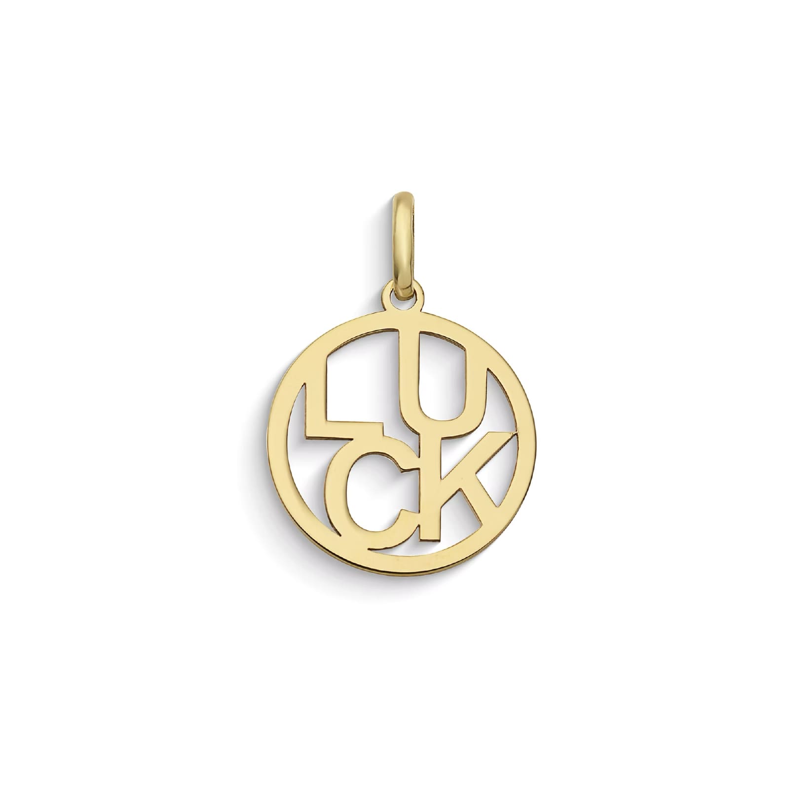 Ciondolo Comete Stella bag in oro giallo con scritta Luck MISURA UNICA