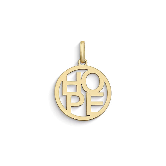 Ciondolo Comete Stella bag in oro giallo con scritta Hope MISURA UNICA