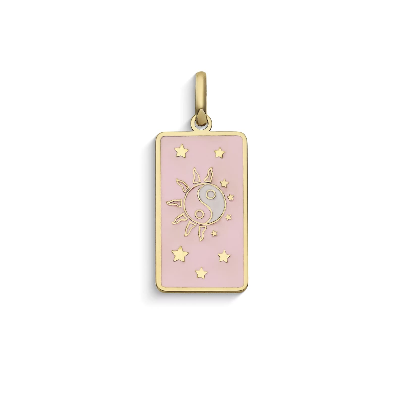 Ciondolo Comete Stella bag in oro simbolo sole e stelle rosa MISURA UNICA