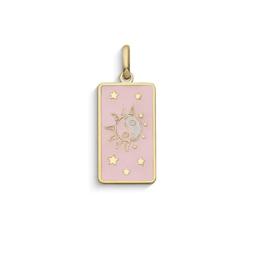 Ciondolo Comete Stella bag in oro simbolo sole e stelle rosa MISURA UNICA