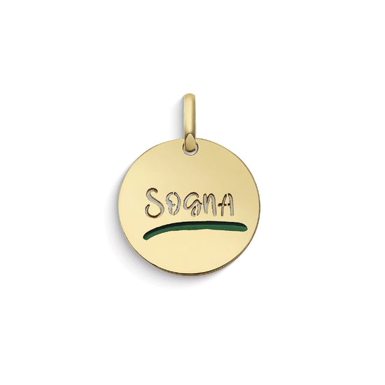 Ciondolo Comete Stella bag in oro giallo con scritta Sogna MISURA UNICA