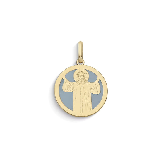 Ciondolo Comete Stella bag in oro giallo con Gesù Cristo MISURA UNICA