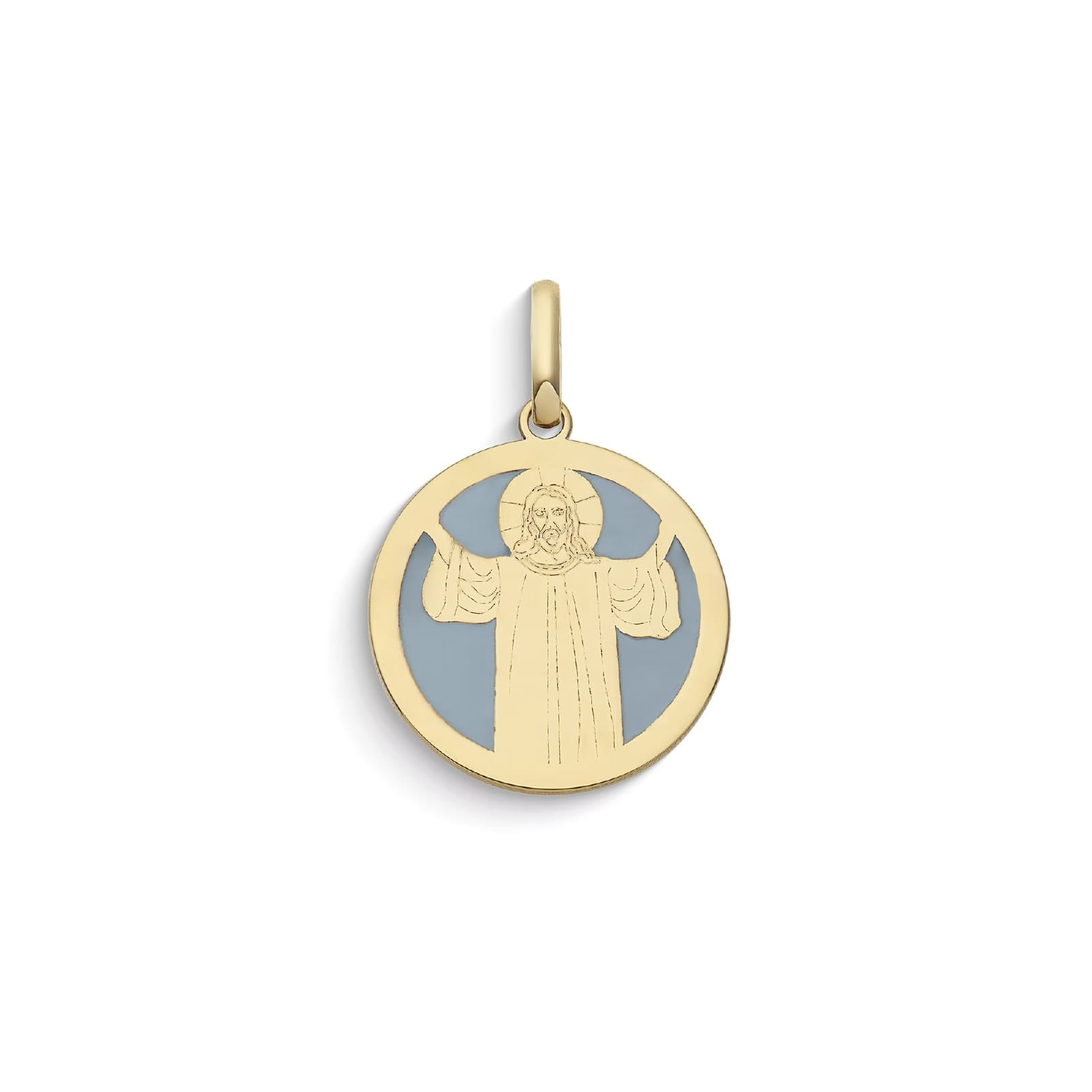 Ciondolo Comete Stella bag in oro giallo con Gesù Cristo MISURA UNICA