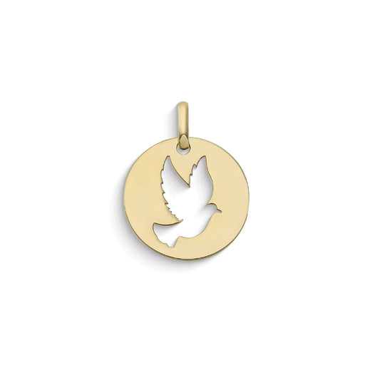 Ciondolo Comete Stella bag in oro giallo con simbolo colomba MISURA UNICA