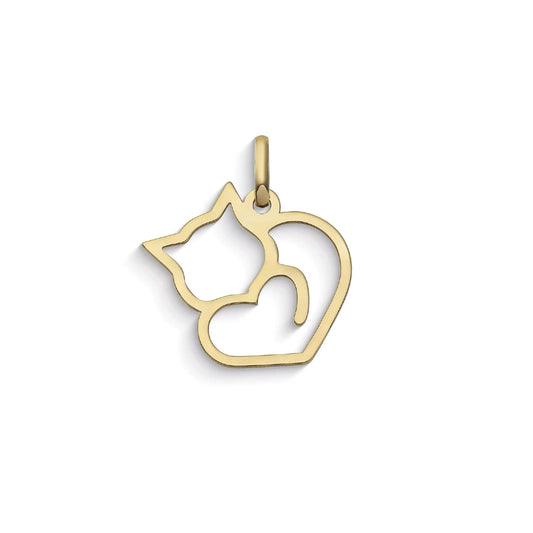 Ciondolo Comete Stella bag in oro giallo con simbolo gatto MISURA UNICA